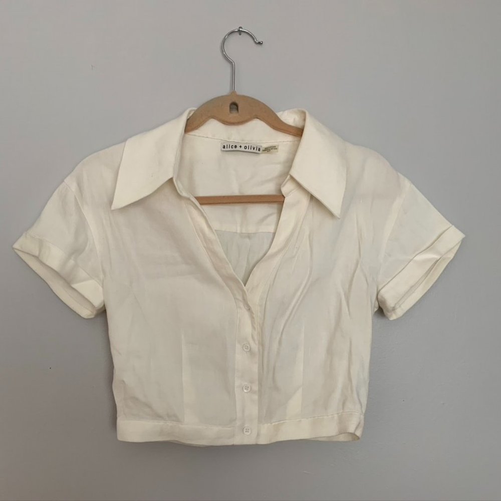 Alice + Olive White Crop Top
